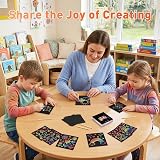 Kesote Rainbow Scratch Art for Kids 100 Sheets with 2 Bamboo Stylus view 3