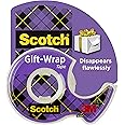 Scotch Gift Wrap Tape, Invisible, 0.75 in. x 650 in., 1 Tape Rolls With Dispensers
