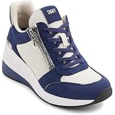 DKNY Womens Kaden Lace Up Wedge Sneaker with Side Zipper