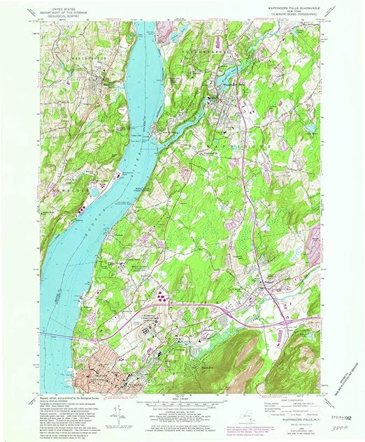 YellowMaps Wappingers Falls NY topo map, 124000 Scale, 7.5 X 7.5 Minute