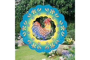 GOTOME Rooster Wind Spinners Metal Chicken Gifts for Mom Women Grandma,12inch Hanging Wind Spinner for Outdoor&Indoor Decor Wind Chime Christmas Ornament Gifts for Yard Garden Decoration