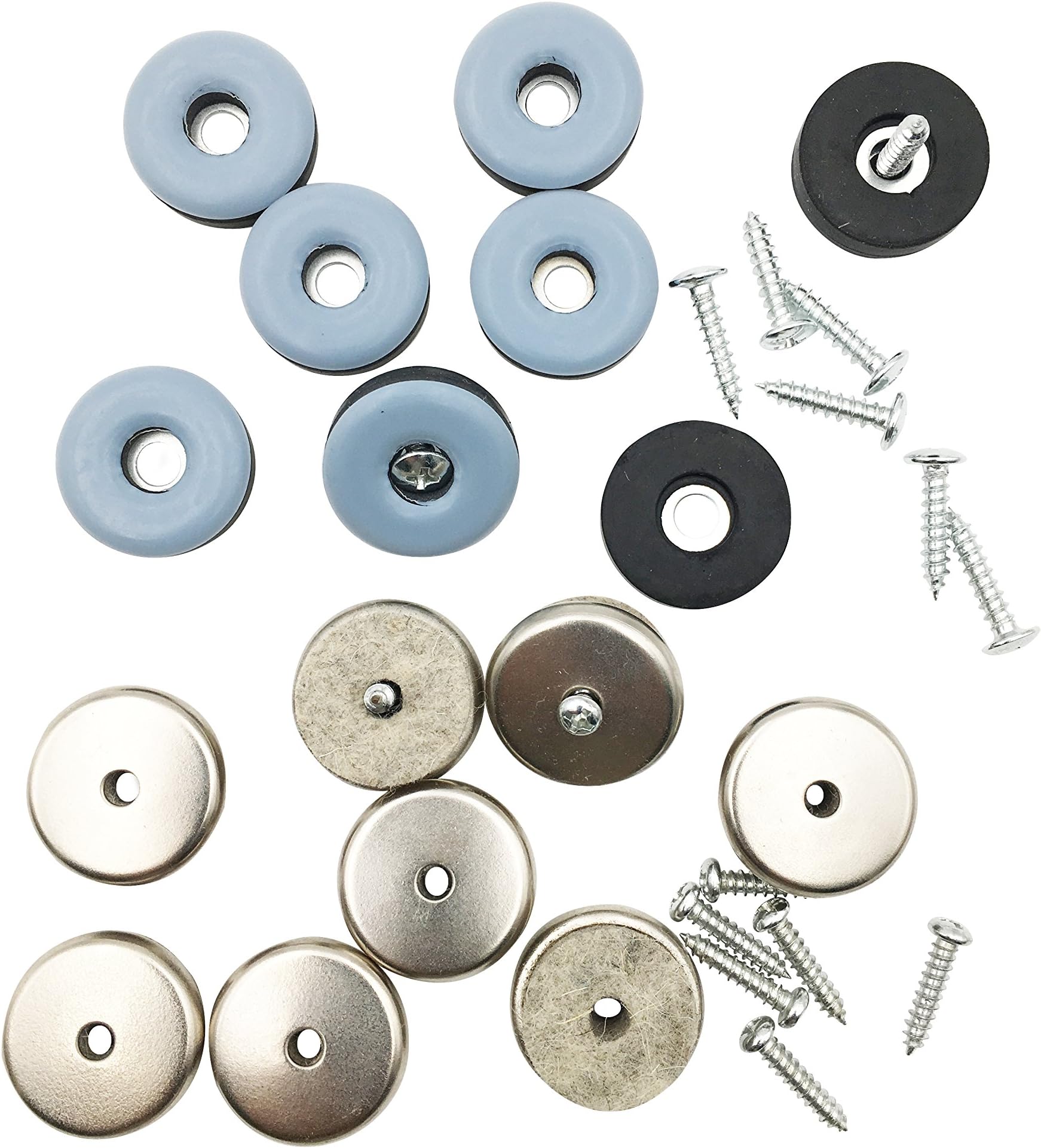 16-Pack 1"(25mm) PTFE Furniture Slide Glides with Screws,8 Pack 1" (25mm)Furniture Glides For Carpeted Floor and 8 Pack 1" (25mm) Wool Felt Pads with Screws for Hard Surfaces,Screw Furniture glides,8pk- 1" Screw Furniture Slide Glide for Carpet,8pk- 1" Screw Furniture Felt Pads Slide Glider