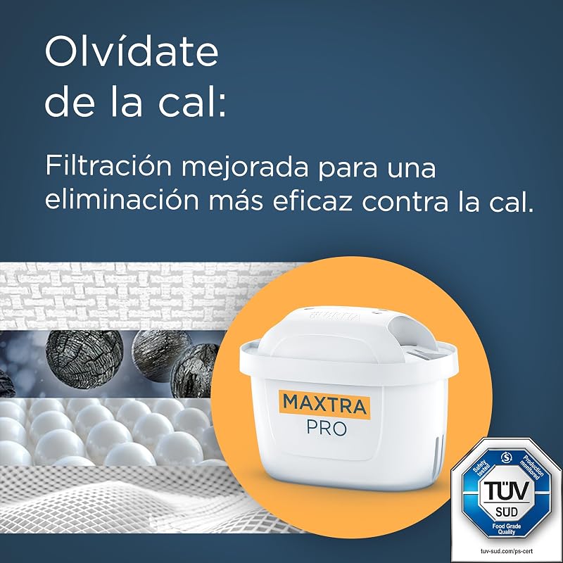 Cartucho filtrante de água brita maxtra pro cal expert pack 4 | substituição original dos jarros brita com filtração extra de cal e proteção para eletrodomésticos: para bebidas quentes