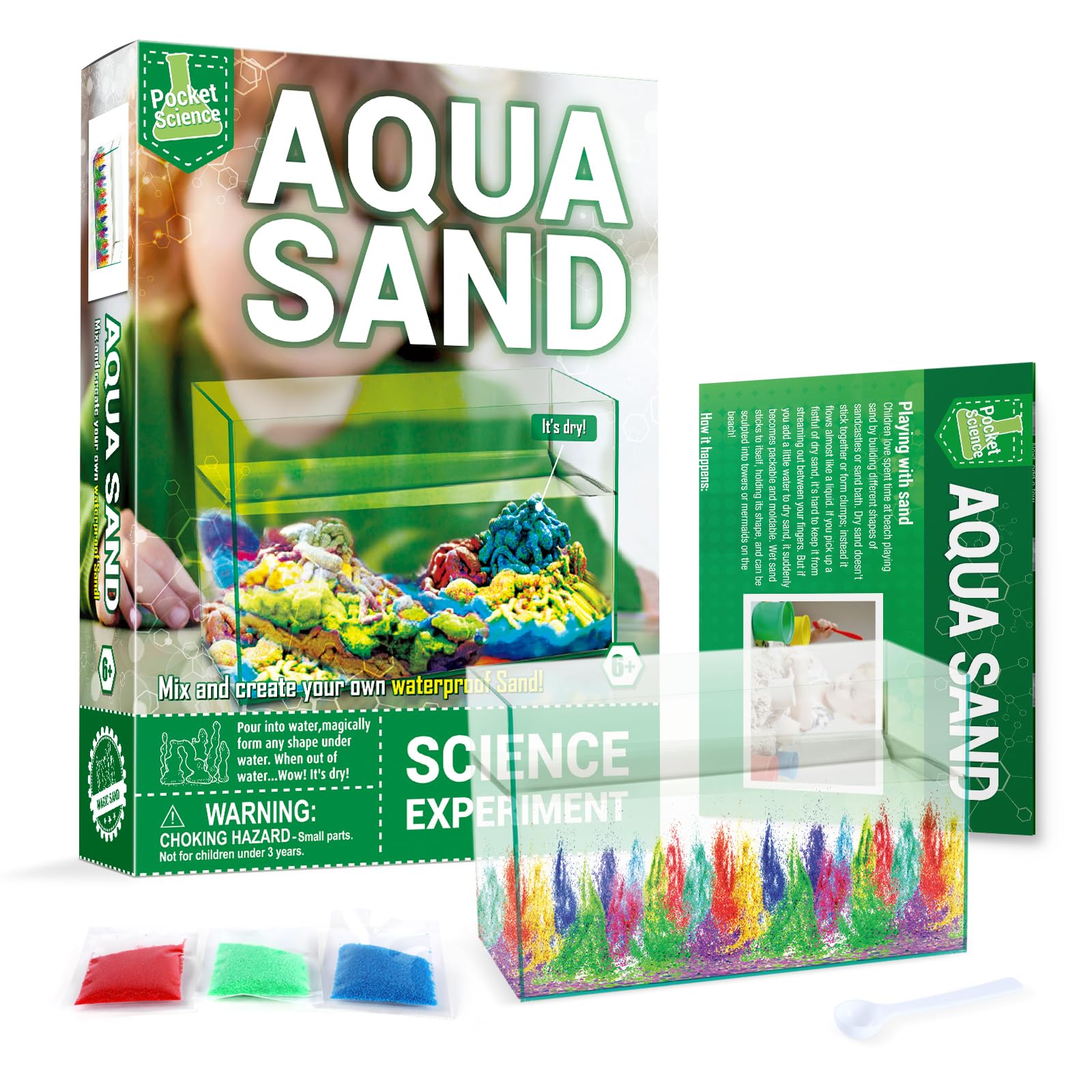 Photo 1 of Byncceh Aqua Sand Science Kit, Waterproof Magic Sand Science Kit, Underwater Magic Experiments & STEM Toys for Kids 6-12