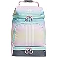 adidas Excel Lunch Bag, Cooler with Zipper, Pocket for Ice Pack, and Clip, Temperature Control Insulation, Gradient Flash Aqua/Orchid Fusion Purple, One Size