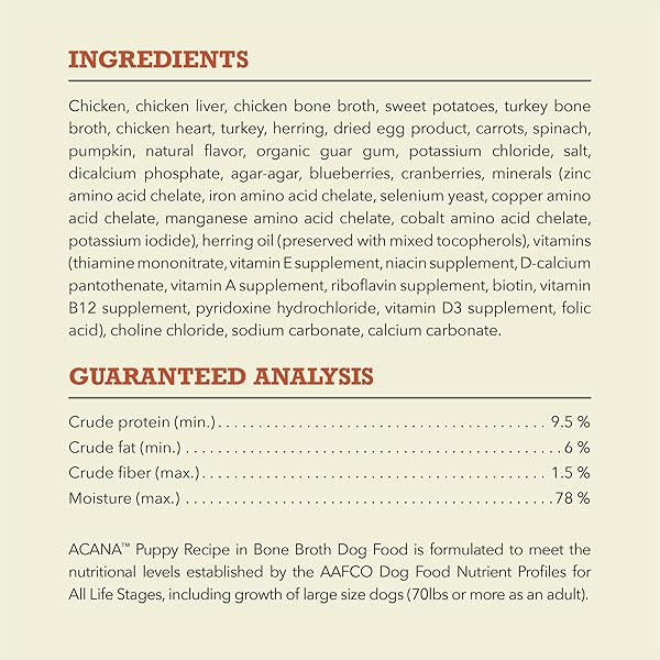 ACANA PREMIUM PATE IN BONE BROTH GRAIN-FREE WET DOG FOOD PUPPY RECIPE 12.8OZ CANS (12 COUNT)