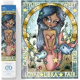DIAMOND DOTZ Libra Zodiac Diamond Painting Kit, Diamond Art Craft Set | Full Coverage Design, Sparkling Faceted Finish, Relaxing Hobby Project, Vibrant Wall Decor, Fun for Beginners, Ready to Frame