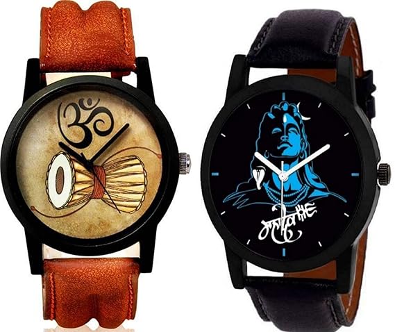 Multicolor Combo of 2 Mahadev Bhakt Special Watch for Men and Boys