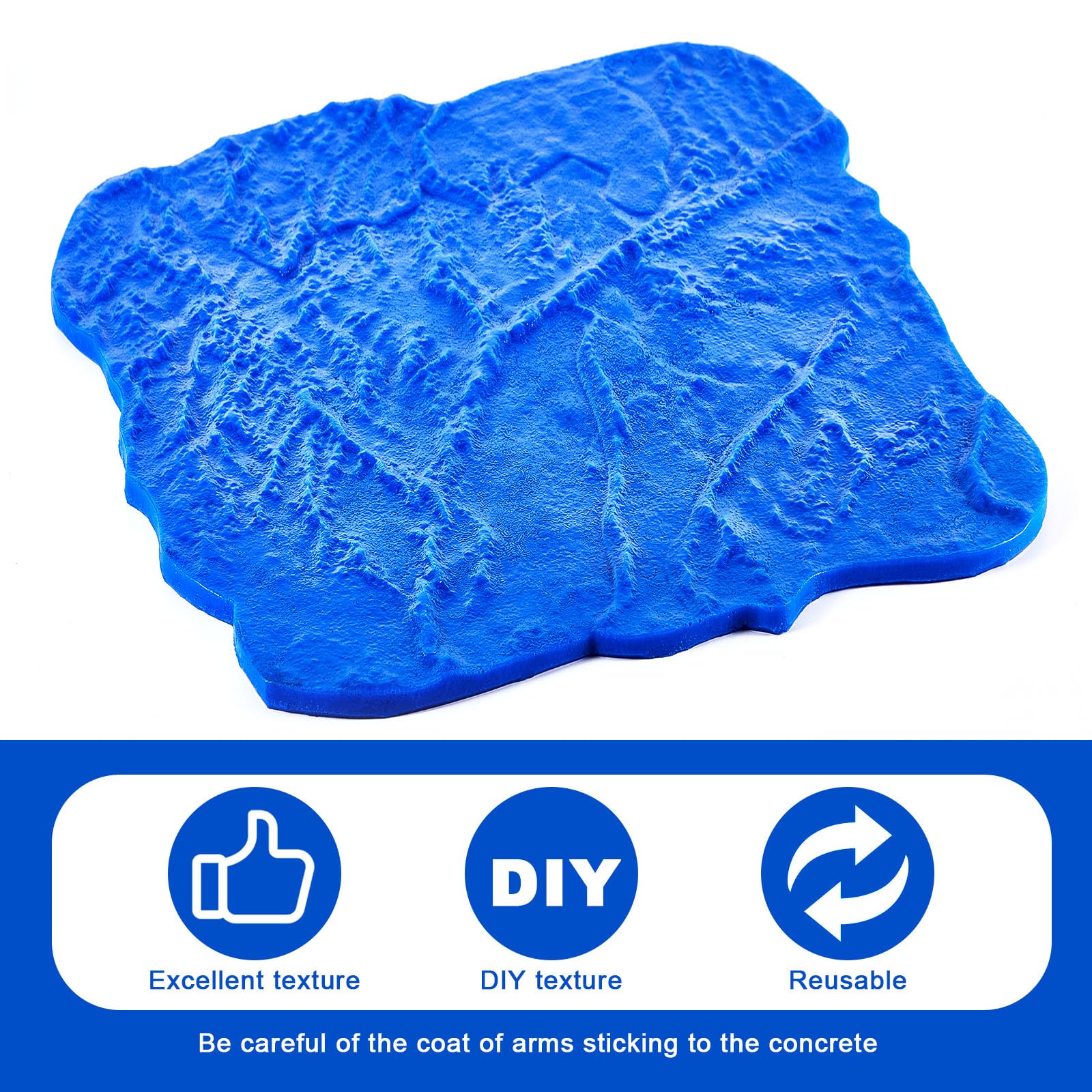 Gisafai 1 Pcs Concrete Stamps Mat Set Concrete Texturing Skin Polyurethane Stamp Stone Tile Texture Mat Seamless Slate Floor Imprint Molds for Walls Outdoor Decorative (18