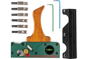 CLARKE BROTHERS Chamfer Plane - Edge Trimming Chamfer Tool with 7 Cutter Blades - Aluminum Wood Planer - Carbon Steel Blade, Blade Locking Screw, Detachable Wooden Handle - Easy Assembly Hand Planer for Woodworking