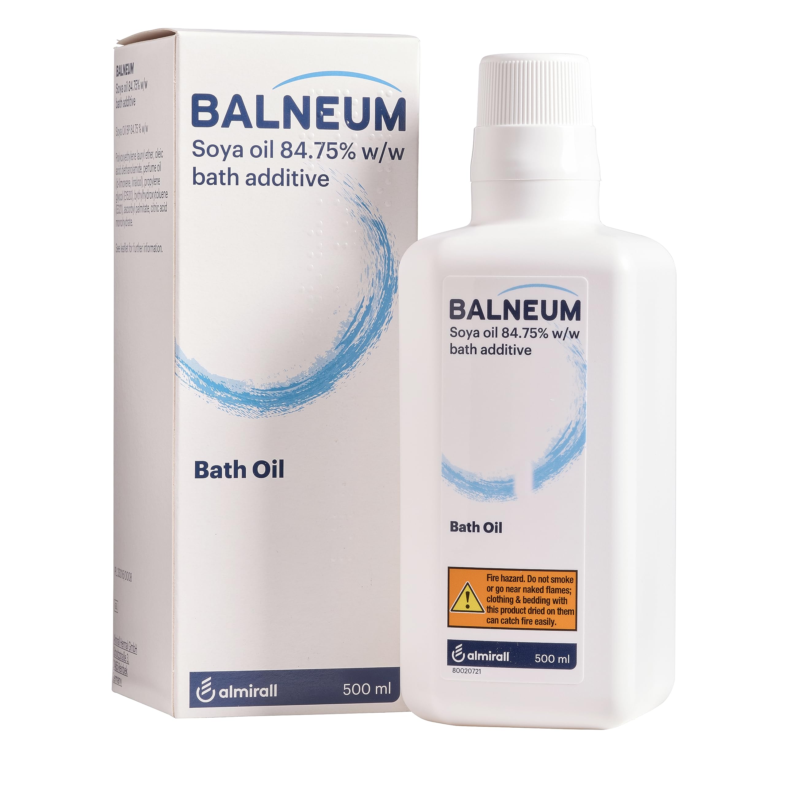 Balneum Medicinal Bath Oil - Nourishing SOYA Oil Emollient for Healthy Skin - Moisturises, Hydrates and Protects - Suitable for Dry Skin Conditions - for Men and Women - 500ml