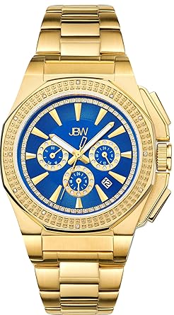 JBW Mens J329D Knox Stainless Steel Chronograph Diamond Watch