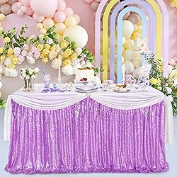 Table Skirt for Rectangle Table 14ft Lavender