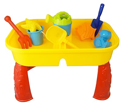 Sand and Water Table Garden Sandpit Play Set Toy Watering Can Spade Sand Bucket