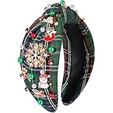 MOLOCH Christmas Headband for Women Christmas Tree Bow Snowflake Knotted Headband Jeweled Crystal Xmas Head Band Xmas Decorations Gifts