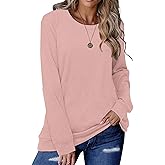 Halife Women's Long Sleeve Color Block Tunic Tops Crewneck Pullover Sweatshirts Fall Shirts Blouses