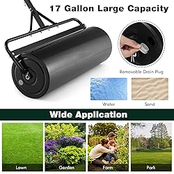 Goplus Lawn Roller, Push/Tow-Behind Lawn Roller, 17