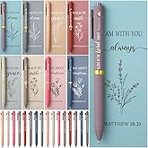 Sayglossy 96 Pcs Bible Verse Pens with Cards Bulk Scripture Christian Motivational Inspirational Quote Religious Black Ink Ballpoint Pens Christmas Gifts for Coworker Employee Teacher Nurse(Stylish)