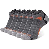COOVAN Mens Ankle Athletic Socks Low Cut Cushioned Breathable Running Sports Socks 6 Pack