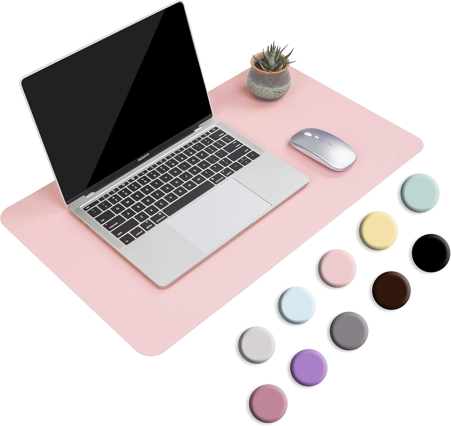 Non-Slip Desk Pad, Waterproof PVC Leather Desk Table Protector, Ultra Thin Large Mouse Pad, Easy Clean Laptop Desk Writing Mat for Office Work/Home/Decor(Pink, 23.6" x 13.7") : Office Products