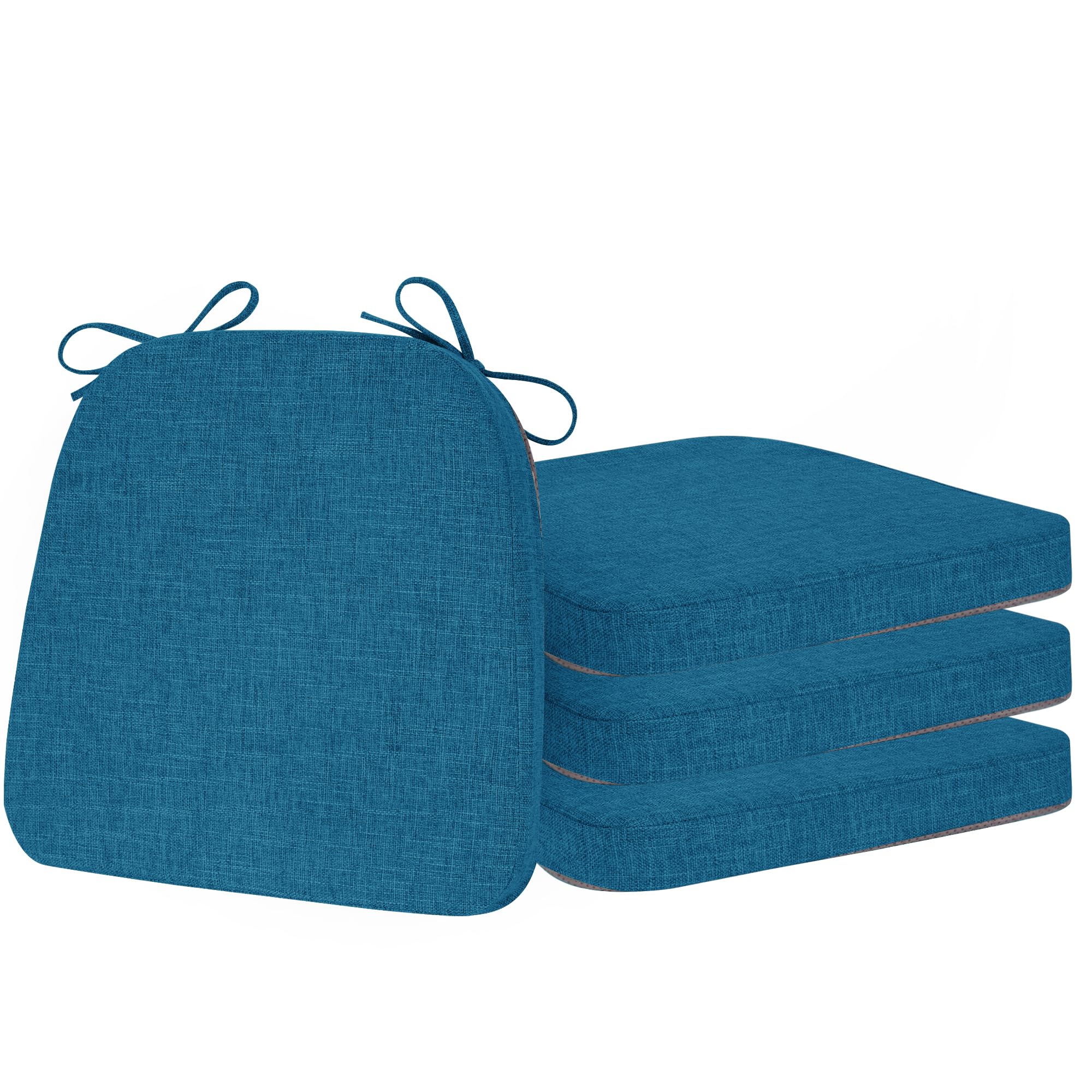 Photo 1 of ***ONLY 2 COUSHIONS***ELFJOY Chair Cushions for Dining Chairs Kitchen Chair Cushions U Shape Non Slip Chair Pads Set of 4 Seat Cushions with Ties Indoor 16.7" x 16" Blue