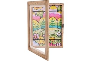 FITOUWAY Kids Art Frames,Changeable Front Opening Kids Artwork Frame，Artwork Display Storage Frames for Wall, Holds 50 Pcs,Children Drawing, 3D Picture, Crafts, Hanging Art, Portfolio
