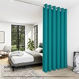 Deconovo Eyelet Curtain Thermal 203 x 214 cm Turquoise Room Darkening view 4