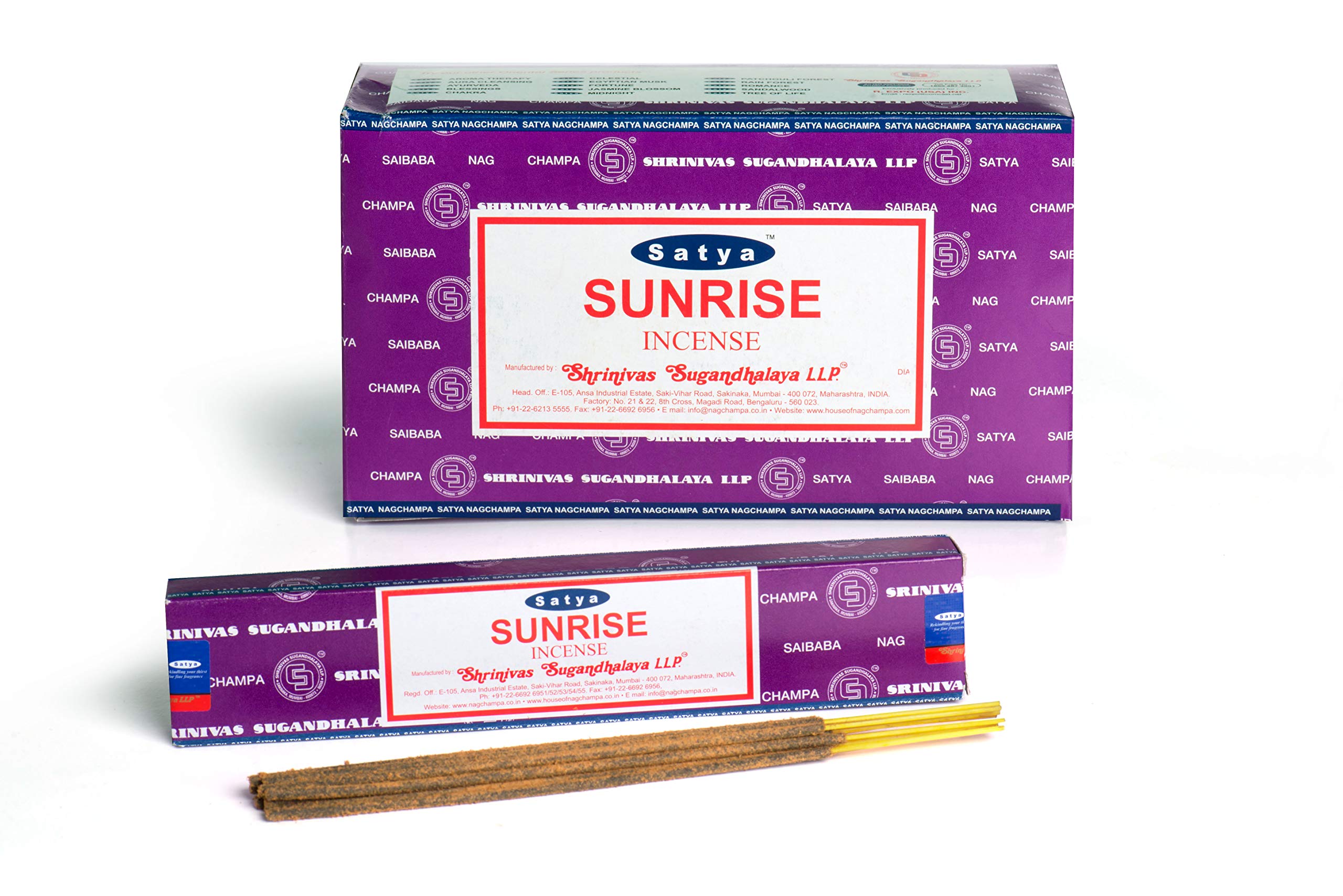 Satya — Sunrise, Incense, Pack of 12 Boxes x 15 g