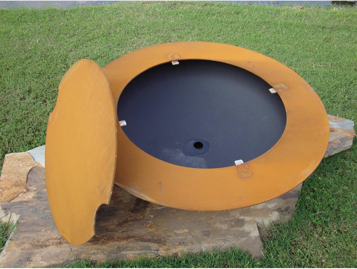 Saturn with Lid Fire Pit Ignition: Electronic, Fuel Type: Natural Gas
