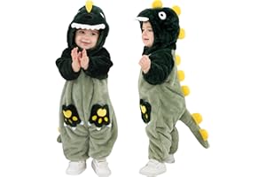 TONWHAR Kids' And Toddlers' Infant Tiger Dinosaur Animal Fancy Dress Costume Outfit Baby Hooded Romper Jumpsuit