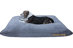 Dogbed4less Do It Yourself DIY Pet Bed Pillow Duvet Suede Cover + Waterproof Internal case for Dog/Cat at Medium 36"X29" Gray Color - Covers only
