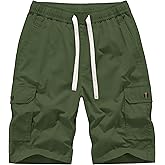 VtuAOL Women's Cargo Shorts Elastic Waist Comfy Cotton Loose Fit Shorts