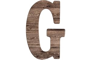 COLLECTIVE HOME - 12" Wood Letters for Wall Decor, Rustic Wall Sign, Decorative Hanging Alphabet Signs, House Number, Decorations for Wedding Birthday Housewarming Party, Wood. (G)