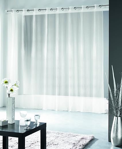 Brushed Cotton Curtains With Eyelets Length 300 Cm White Amazon