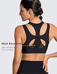 SYROKAN Sports Bras for Women High Support Mesh
