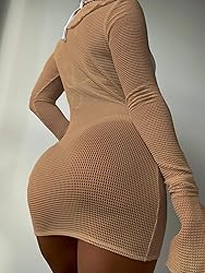 ZAFUL Womens Swimsuit Cover Up Dress Off Shoulder