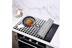 KITCHENRAKU KR Large Induction Cooktop Protector Mat, (Magnetic) Electric Stove Burner Covers Anti-Strike&Anti-Scratch as Glass Top Stove Cover,Silicone Induction Cooktop Mat for Electric Stove Top by KitchenRaku