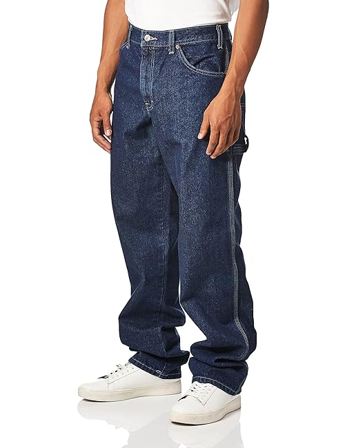 Dickies Mens Relaxed Fit Carpenter Jeans, Indigo Blue, 34W x 30L US