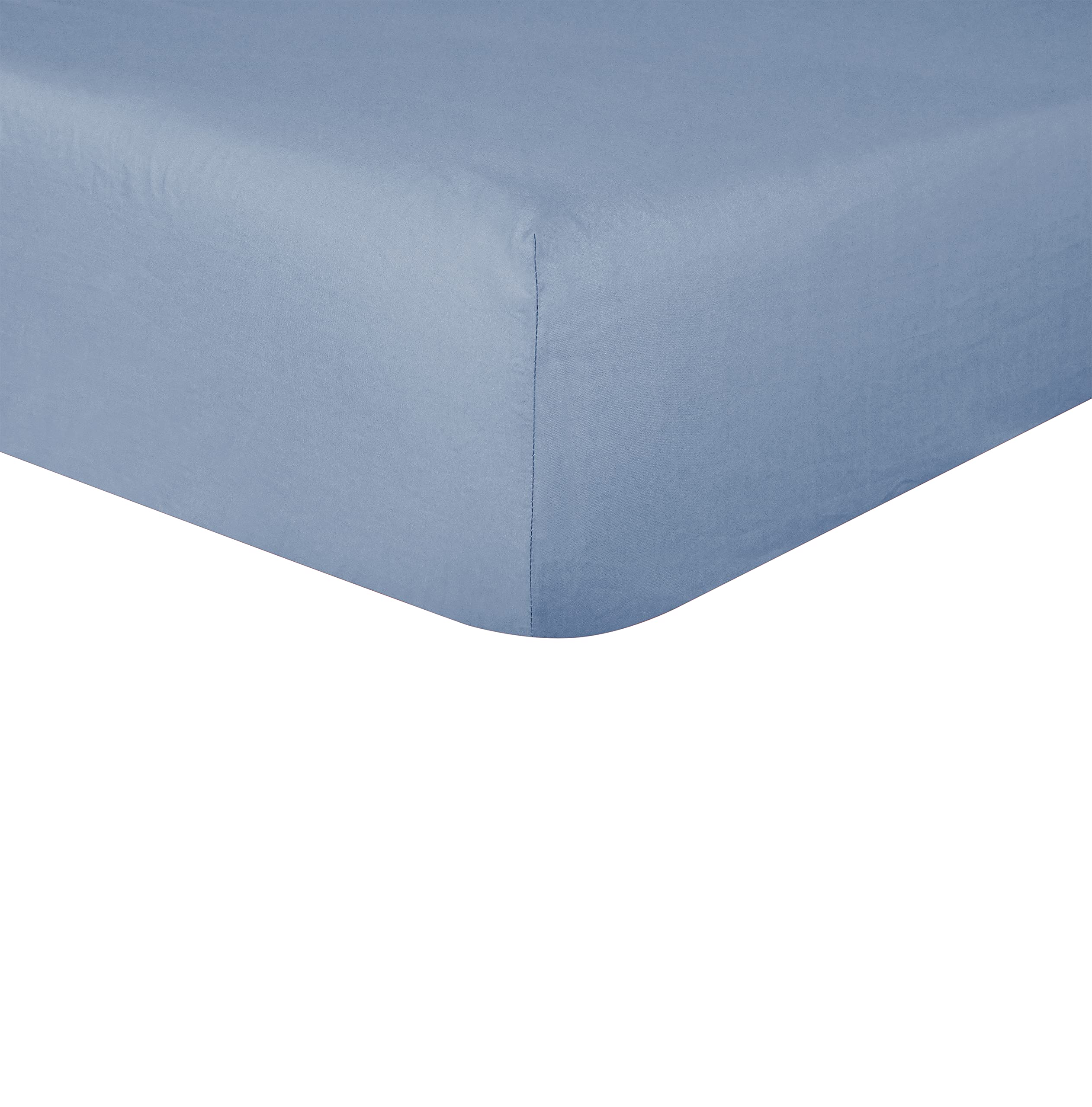 Sleepdown 100% Pure Cotton Deep Fitted Sheet Warm Cosy Breathable Super Soft Bedsheet Bed Linen 32cm Extra Deep Pockets - Denim Blue - Super King,5056557500956