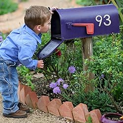 3 Inch Modern House Numbers, Brushed silver Mailbox