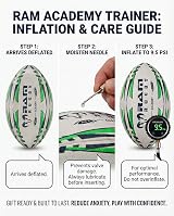 Ram Rugby Academy Training Ball Size 3 & 4 Hand Stitched 3-Ply High Grip view 6