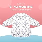 kidoola Baby Led Weaning Bib with Sleeves Mess Free Waterproof Apron 6-12 Months view 2