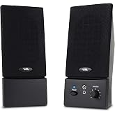 Cyber Acoustics USB Powered 2.0 Desktop Speaker System with 3.5mm Audio for Laptops and Desktop Computers (CA-2016), Black