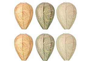 MUDDER 6 Pieces Waterproof Wasp Nest Decoy Fake Cloth Wasp Nest 12 LED Outdoor Paper Lantern with Paper Lantern Light for Home and Garden Outdoor