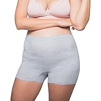 Frida Mom Postpartum Disposable Underwear, Microfiber Boyshort Cut Underwear - Size Regular (8ct) Grey