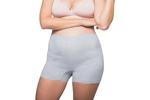 Frida Mom Postpartum Disposable Underwear, Microfiber Boyshort Cut Underwear - Size Regular (8ct) Grey
