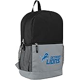 FOCO NFL Officially Licensed Football Team Color Primary Logo 2 Tone Big Logo Color Block School Bag Travel Backpack - Detroit Lions