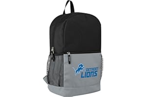 FOCO NFL Officially Licensed Football Team Color Primary Logo 2 Tone Big Logo Color Block School Bag Travel Backpack - Detroit Lions