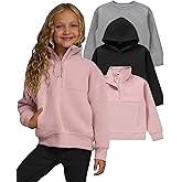 PURE CHAMP Girls Sweatshirt 3 Pack Hoodies for Teen Girls Crewneck Sweatshirt Quarter Zip hoodies Fleece Sizes 4–16 Clothing