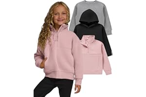 PURE CHAMP Girls Sweatshirt 3 Pack Hoodie for Teen Girls Crewneck Sweatshirt Quarter Zip hoodies Fleece Sizes 4–16 Clothing